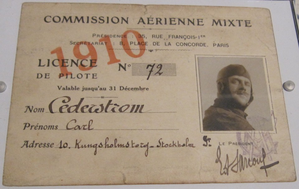 Ett flygcertifikat från 1910